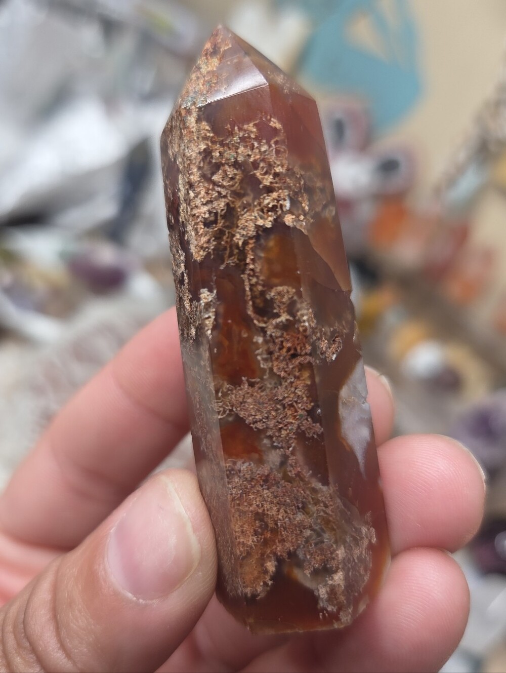 Red Moss Agate Tower B 3 In ( Courage) - Picture 4 of 6